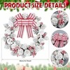 Red and White Candy Cane Wreath with Pine Cones for Front Door Christmas Decor Indoor Outdoor Wall Window Fireplace Porch - 2 of 4