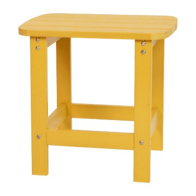 Flash Furniture Charlestown All-Weather Poly Resin Wood Commercial Grade Adirondack Side Table
