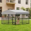 10x10x6ft Heavy Duty Outdoor Dog Kennel w/ Weatherproof Cover, Lockable Door & Swivel Bowl - for Large Dogs - 3 of 4