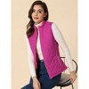 Allegra K Women's Stand Collar Lightweight Gilet Quilted Zip Vest - 2 of 4