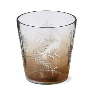 tagltd Ombre Handcut Leaf Blown Glass Brown Tealight Votive Candle Holder Tabletop Mantel Centerpiece Weddings 4.0 inch - 1 of 3