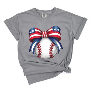 Simply Sage Market Coquette Patriotic Baseball Garment Dyed Tee - 1 of 4