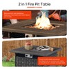 4 Piece Patio Furniture Set with Fire Pit Table, 2 x Swivel Rocker Chair, 1 x 3-Seat Sofa, 5 Seats Outdoor Conversation Set for Lawn Garden Backyard - 4 of 4