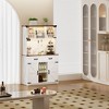 Baker's Rack with Microwave Shelf, Built-in LED Lighting , Storage Cabinet for Kitchen - 2 of 4