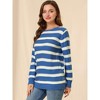 INSPIRE CHIC Women's Long Sleeves Drop Shoulder Loose Striped Sweater - 2 of 4