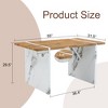 Infurnic Coffee Tables Natural Wood Grain, Splicing Structure Design, Suitable For Various Modern Home Decor Styles, Brown, 55"*31.5"*29.5" - 3 of 4