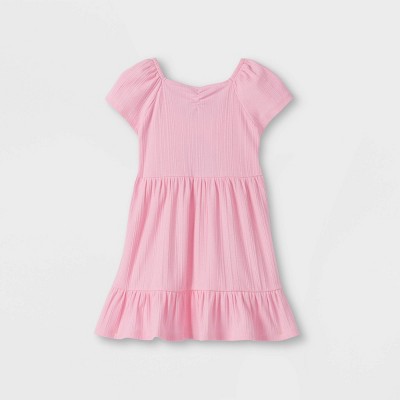 Toddler Girls' Rib Tie Back Short Sleeve Dress - Cat & Jack™