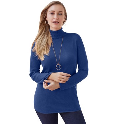 Jessica London Cotton Cashmere Turtleneck