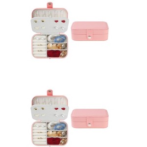 Unique Bargains Travel Portable Leather Jewelry Storage Display Holder 2 Packs - 1 of 4