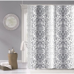 Dainty Home 3D Printed Textured 100% Cotton Shower Curtain - 1 of 3