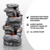 Teamson Home 39.37" Outdoor Faux Stone 4-Tier Water Fountain with LED, Gray - 3 of 4
