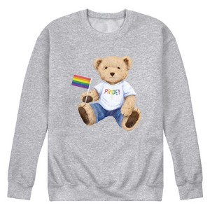 Men's - Instant Message - Pride Teddy Bear Graphic Fleece Sweatshirt - 1 of 4
