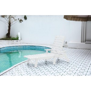PAGED Outdoor Lounge Chairs with Cup Holders,Outdoor Chaise Lounge with Adjustable Backrest,Pool Lounge Chairs for Patio,Beach,Yard - 1 of 4