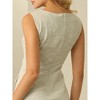 INSPIRE CHIC Women's Sleeveless Tweed Boat Neck Work Office Sheath Dresses - 4 of 4