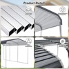 Carport, Metal Carport - Heavy Duty with Galvanized Steel Roof & Frame, All-Weather Protection, Easy Assembly for Cars, Trucks, Boats (Gray) - 3 of 4