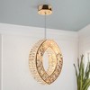 LNC Brusmogan 1-Lights 10" Modern Luxury Integrated LED Geometric Mini Chandelier, Rose Gold and Crystal - 2 of 4