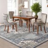 2 x 6 ft Polyester Towel Pile Gray Rectangular Hallway Bathroom Entryway Kitchen Office Foldable Flower Printed  Washable Area Rug - 3 of 4