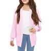 Girls' Oversized Long Sleeve Cardigan Open Front Lantern Sleeve Knit Sweater with Pockets - 2 of 4