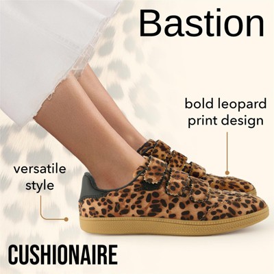 Женские кроссовки CUSHIONAIRE Bastion Leopard Print Casual Hook and Loop Closure Womens Sneakers – Lightweight Comfort with Non-Slip Rubber Sole Leopard Fabric 8.5 — фото 3
