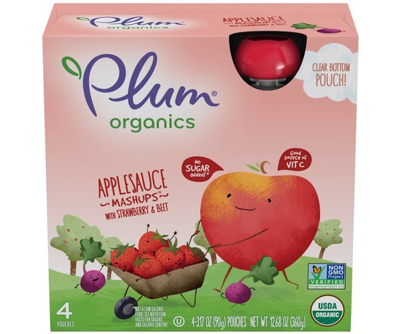 Plum Kids Organic Mashups Fruit & Veg Beetbox 4ct - 12.69oz