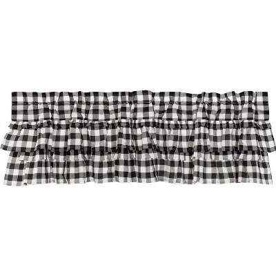 Annie Buffalo Black Check Ruffled Valance 16x60 VHC Brands