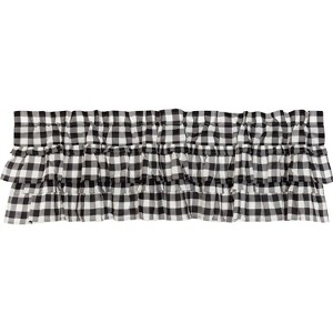 Annie Buffalo Black Check Ruffled Valance 16x60 VHC Brands - 1 of 4