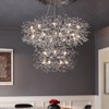 LLHZSY 2-Tiers 32-Lights Wagon Wheel Chandelier Crystal Dandelion Pendant Lights for Dining Room-Chrome-47 3/10" - 2 of 4