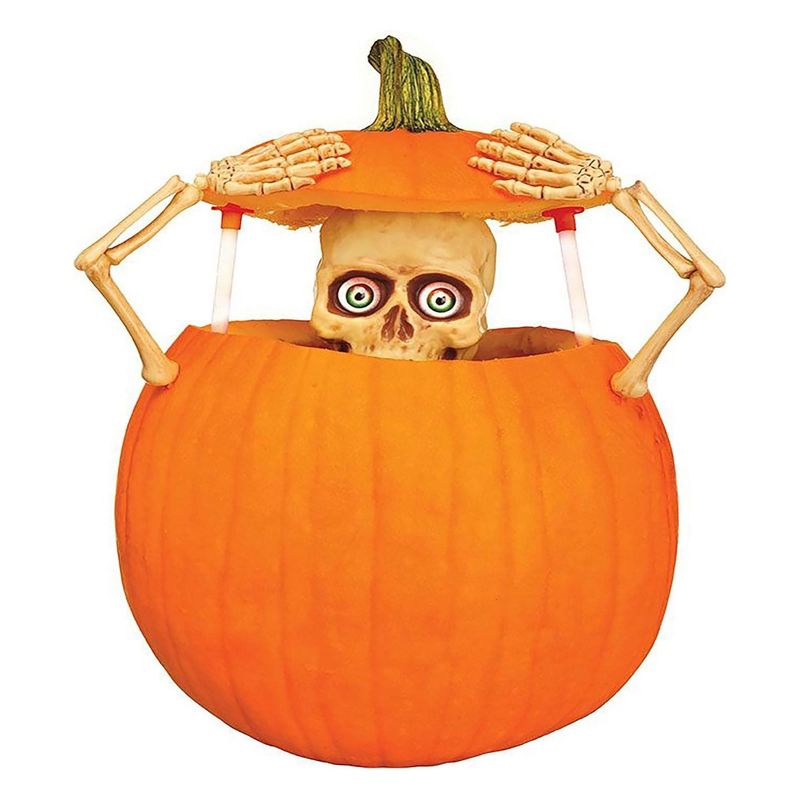 Funworld Light-Up Pumpkin Peeper Halloween Decor, 1 of 5