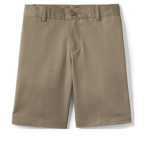 Lands' End School Uniform Boys Cotton Plain Front Chino Shorts 