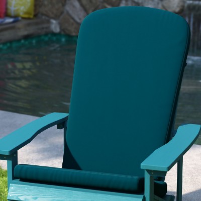 Teal High Back Water Resistant Adirondack Chair Cushions Set
