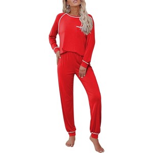 Ekouaer Pajamas Set for Women Soft Comfy Pjs Sets Long Sleeve Sleepwear Loungewear - 1 of 4