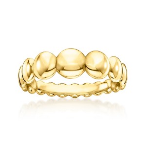 Pure Collection by Ross-Simons 18kt Gold Vermeil Flat-Bead Ring - 1 of 4