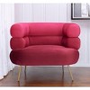 HomeRoots 41" Red And Gold Velvet And Upholstered Arm Chair - 2 of 4