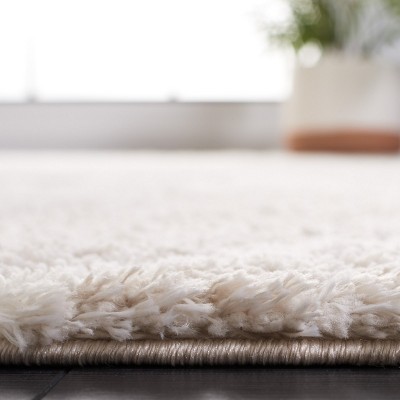 Tahoe Shag Gray and White Hand-knotted Runner Rug 2' x 9'