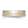 Black Bow Jewelry 6mm Cobalt & 14K Gold Inlay Satin Half Round Standard Fit Band - 3 of 4