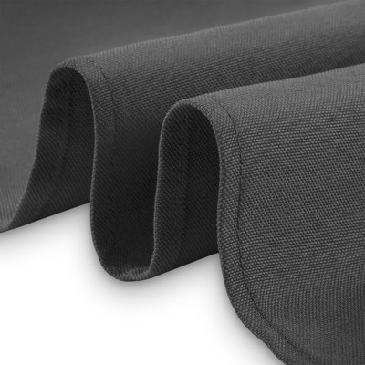 Dark Gray Round Polyester Fabric Tablecloth, 70 Inch