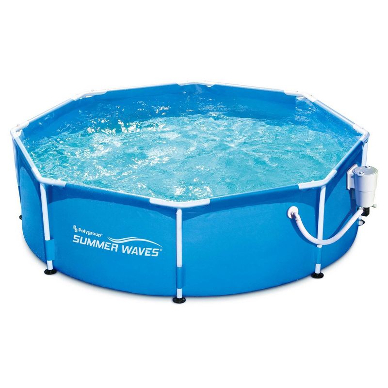 Summer Waves P2000830A Active 8ft x 30in Outdoor Round Frame Above Ground Swimming Pool Set with Filter Pump, Cartridge & Solution Blend, 2 of 6