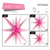 PartyWoo Foil Balloons Pink Star Starburst Pearl 42 27 22 Inch 10 pcs - 3 of 4