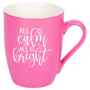 Elanze Designs All Is Calm All Is Bright Princess Pink 10 ounce New Bone China Coffee Cup Mug - 1 of 4