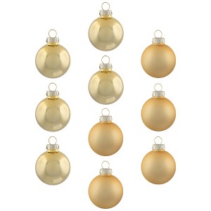 Northlight 10ct Shiny and Matte Champagne Gold Glass Ball Christmas Ornaments 1.75" (45mm) - 1 of 4