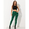 INSPIRE CHIC Women's Printed Stripe High Waist Elastic Waistband Yoga Stirrup Pants - 2 of 4