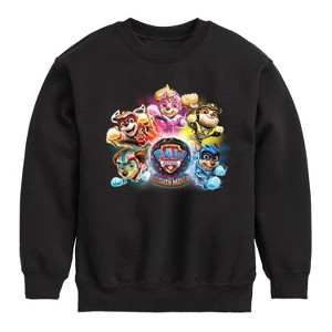 Boys' - Paw Patrol - Mighty Movie Character Group Graphic Long Sleeve Fleece Sweatshirt - 1 of 4