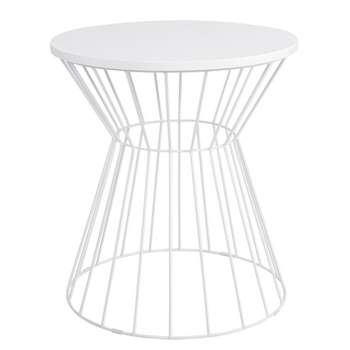 Bent Metal Side Table White - Adore Decor