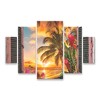 Leo Kelly 'Tropical Window to Paradise II' Multi Panel Art Set Large Diamond - 2 of 3