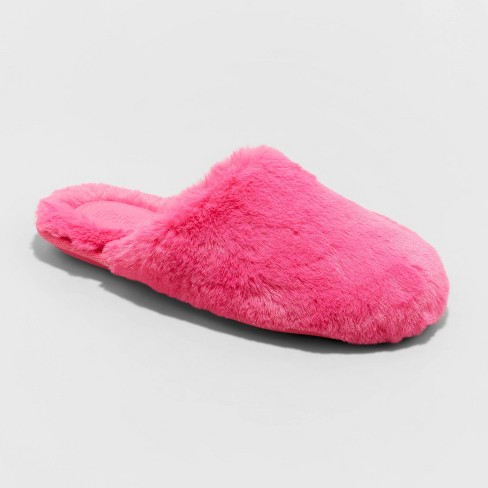 pink fluffy slippers
