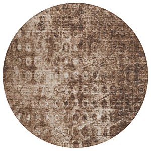 Chocolate Ikat Washable Indoor Outdoor Area Rug - 1 of 4