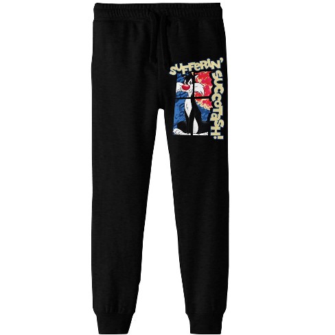 Looney Tunes Sylvester Sufferin' Succotash! Youth Black Graphic Jogger ...