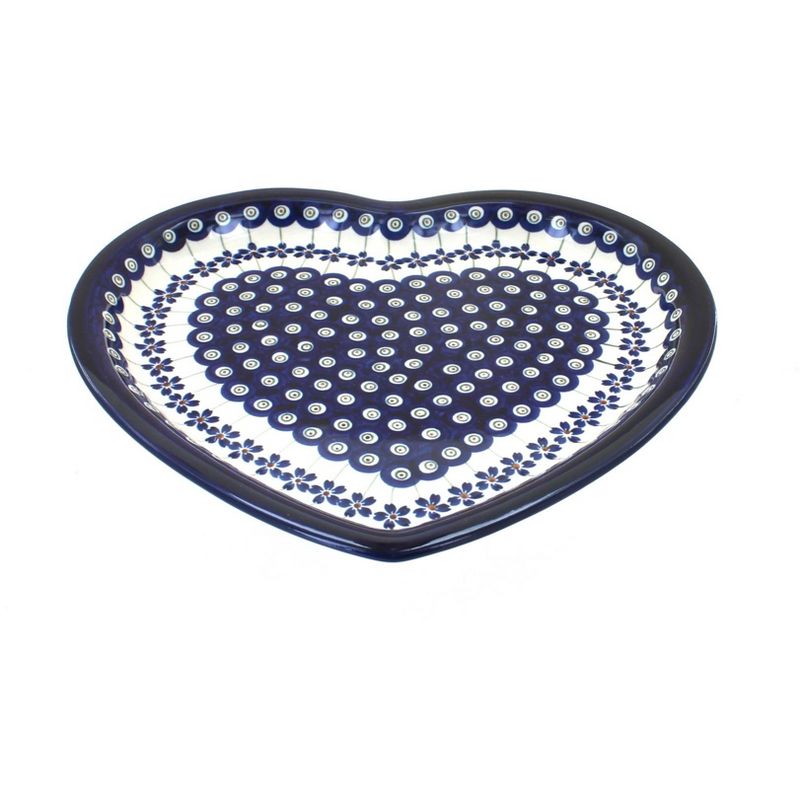 Blue Rose Polish Pottery 1254 Zaklady Heart Plate, 1 of 2