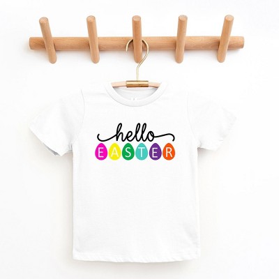 The Juniper Shop Hello Easter Eggs Toddler Short Sleeve Tee
