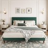 Jojoka Bed Frame with Headboard,Comfy Corduroy Upholstered Platform Bed Frame with Wooden Slats Support - 2 of 4